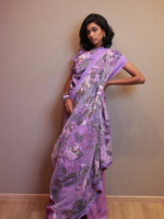 Purple Organza Saree - Image 2